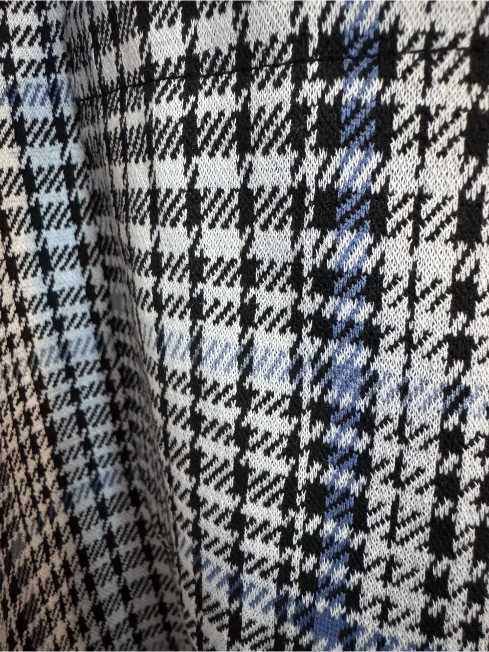 Cato Women's Black and Light Blue Plaid Open-Front Blazer - Picture 2 of 4